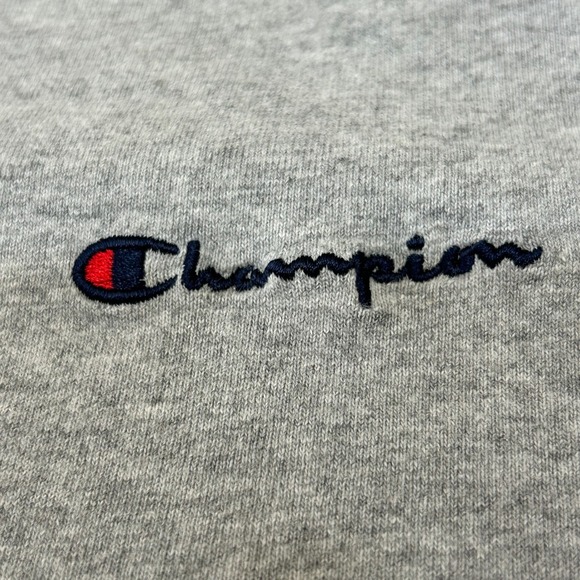 Champion Men's Large Gray Logo Tee‎ Classic Fit Embroidered Logo Sleeve Patch - Picture 5 of 7